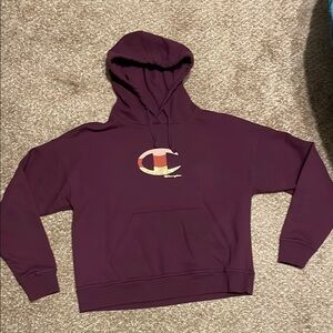 Champion Maroon Pullover Hoodie with C Patch